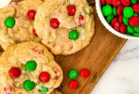 Festive M and M Christmas Cookies