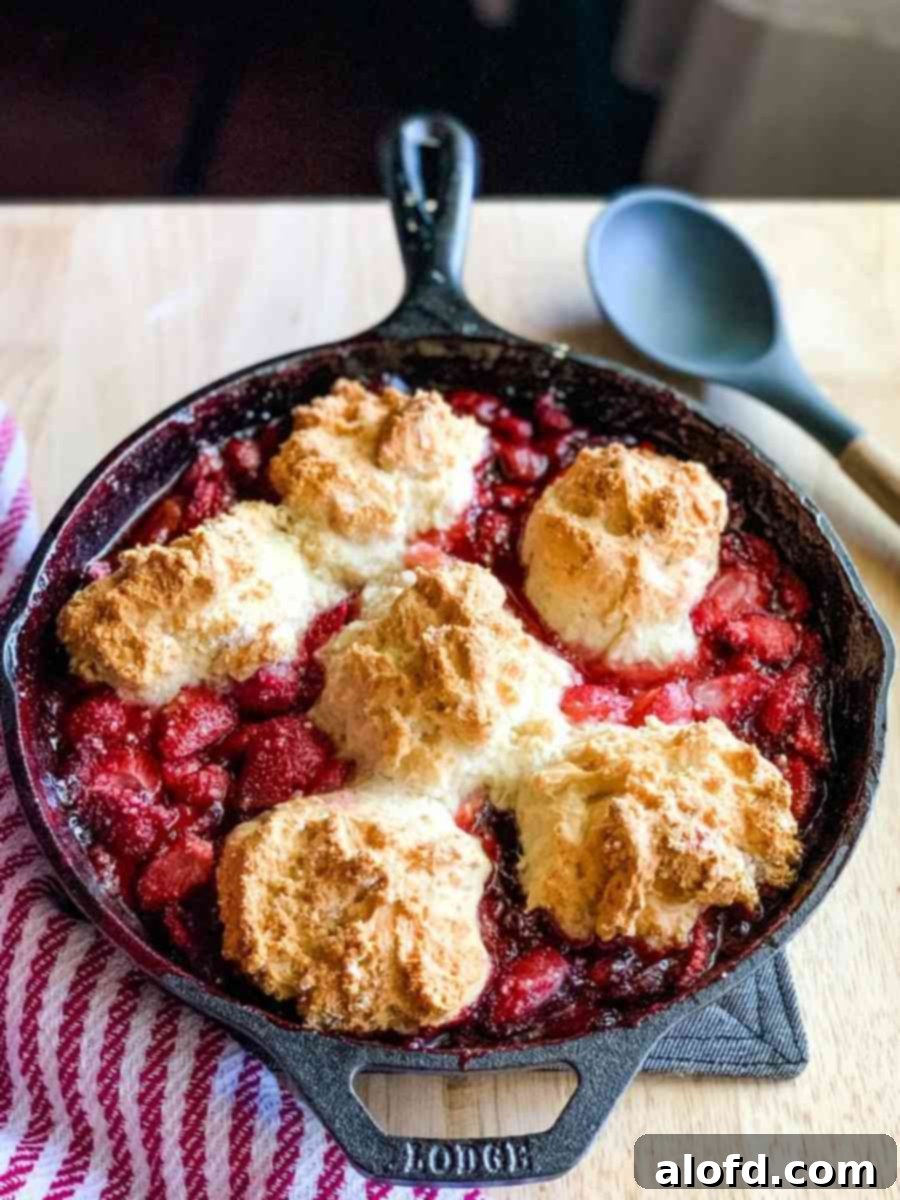 Easy Homemade Bisquick Strawberry Cobbler 1 featured 7698