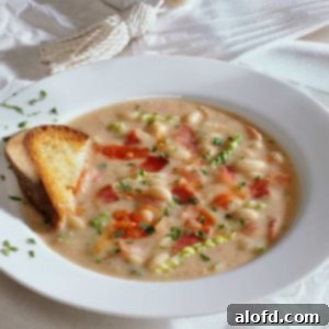 Instant Pot Lima Beans and Ham in a rustic bowl.