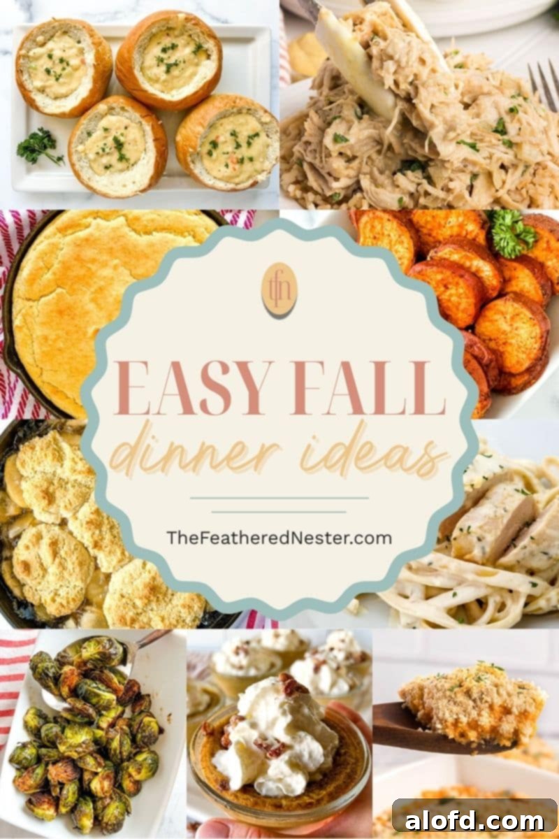 Titled graphic collage of 9 fall food images.