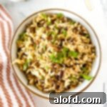 square photo of Instant Pot Wild Rice in a bowl.