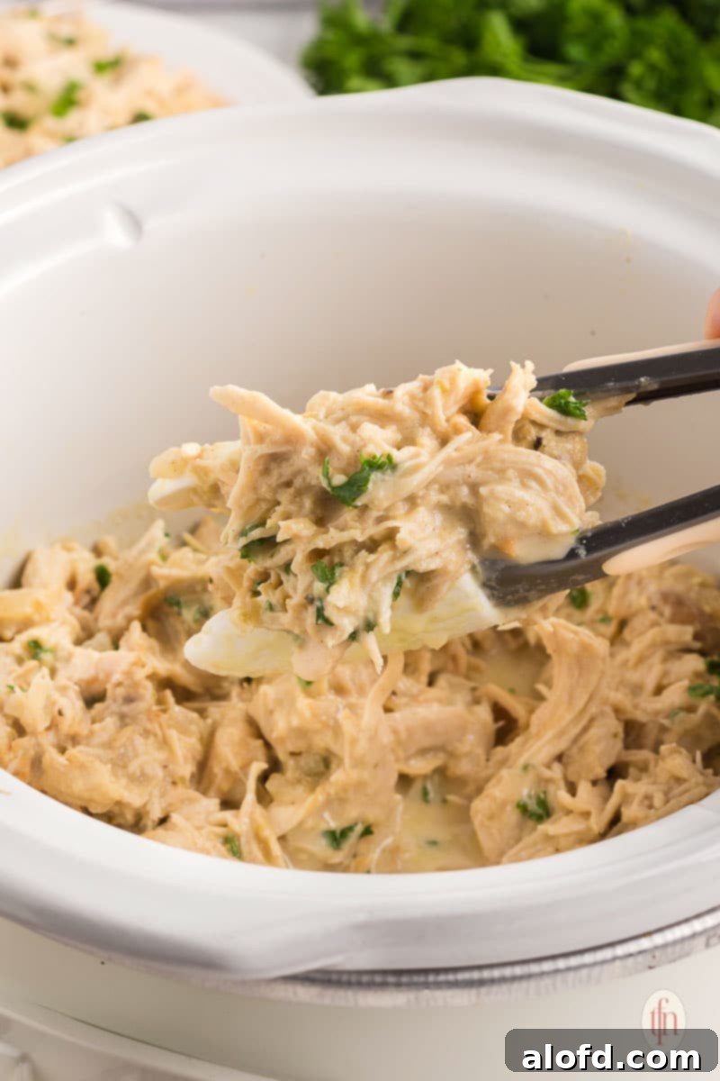 serving honey garlic chicken from the crock pot.