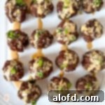 A plate of firecracker meatballs.