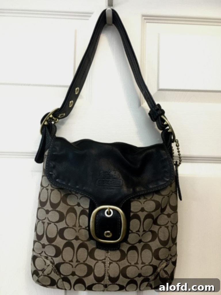 My Life in Handbags: A Passionate History 4 A well-crafted Coach handbag featuring cloth monogram and leather details.