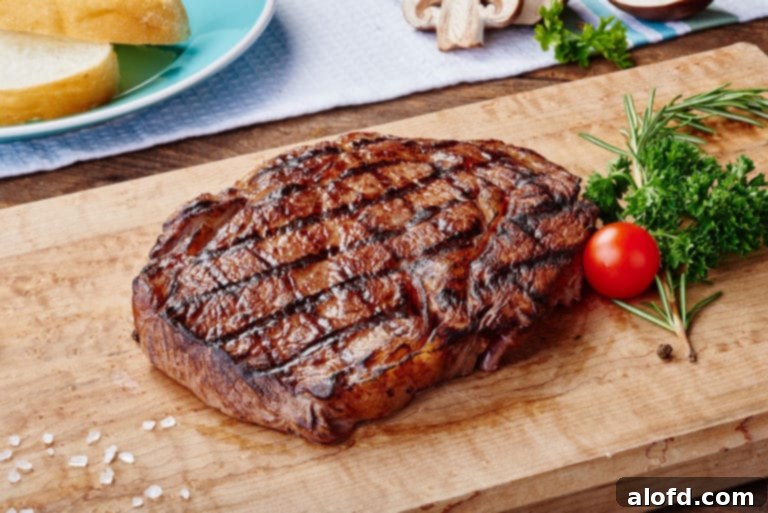 Homemade Romance 5 Perfectly cooked ribeye steak on a cutting board, ready to be served for a romantic dinner