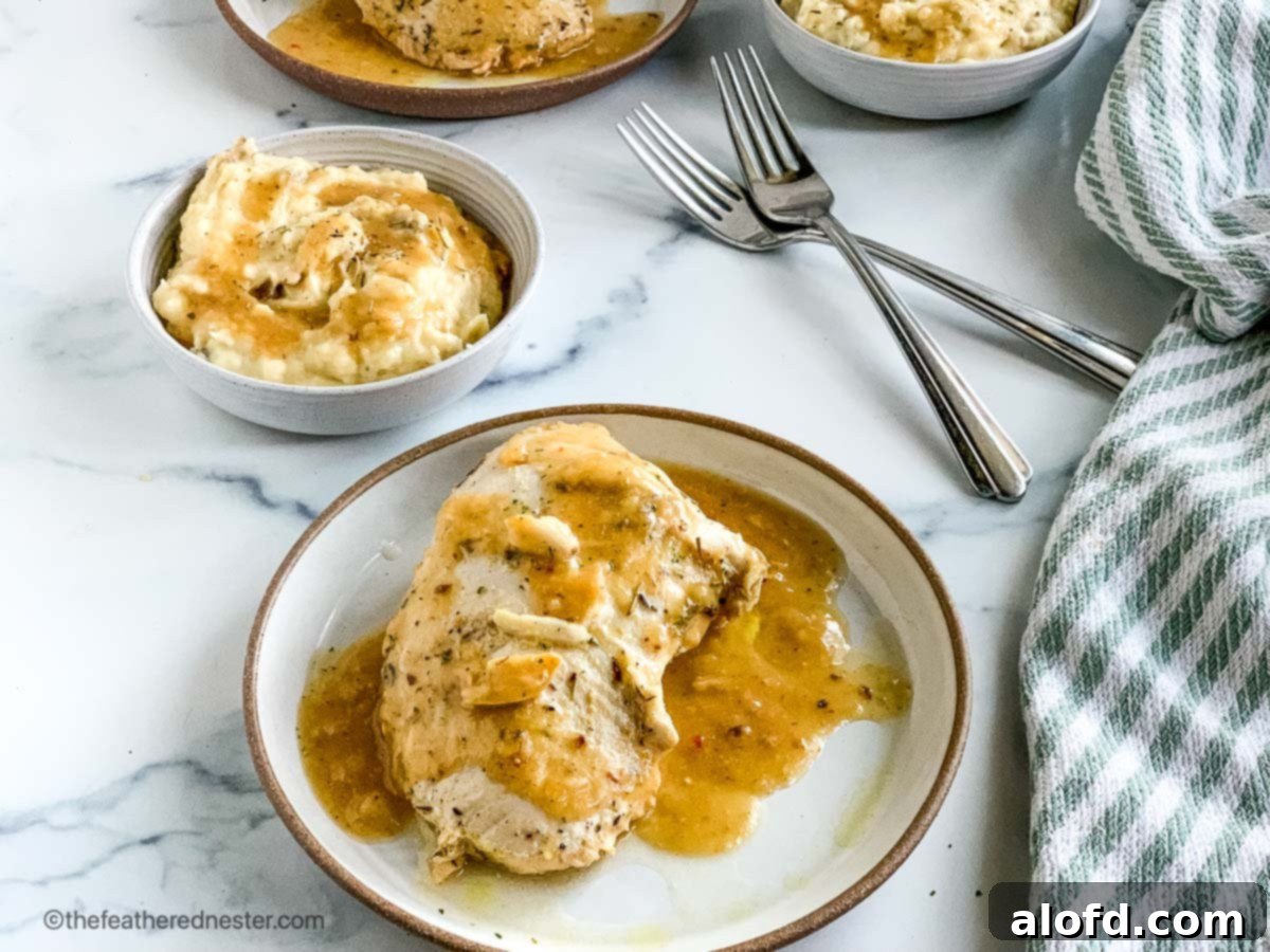 A table setting with roasted turkey tenderloin cooked in the crock pot with mashed potatoes and green beans.