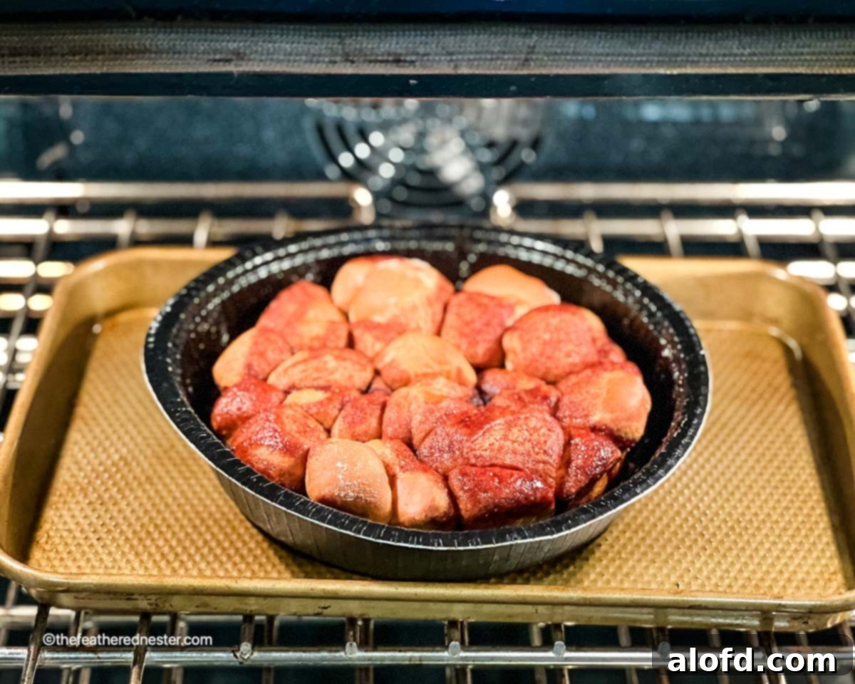 Perfect Bridgford Monkey Bread Made Easy 8 Monkey bread in the oven.