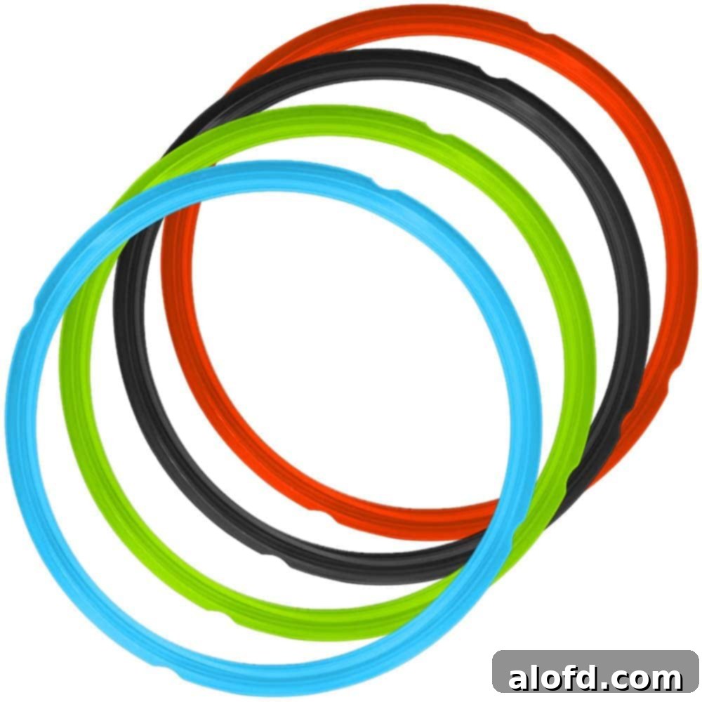 Maximize Your Instant Pot 5 A 4-pack of multicolored silicone sealing rings for Instant Pot.