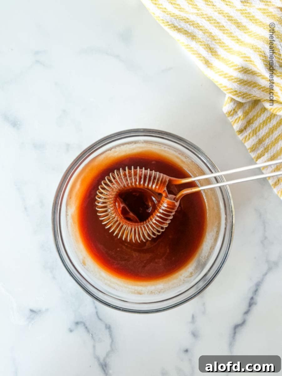 Mixing the 3 Ingredients with a wire whisk.