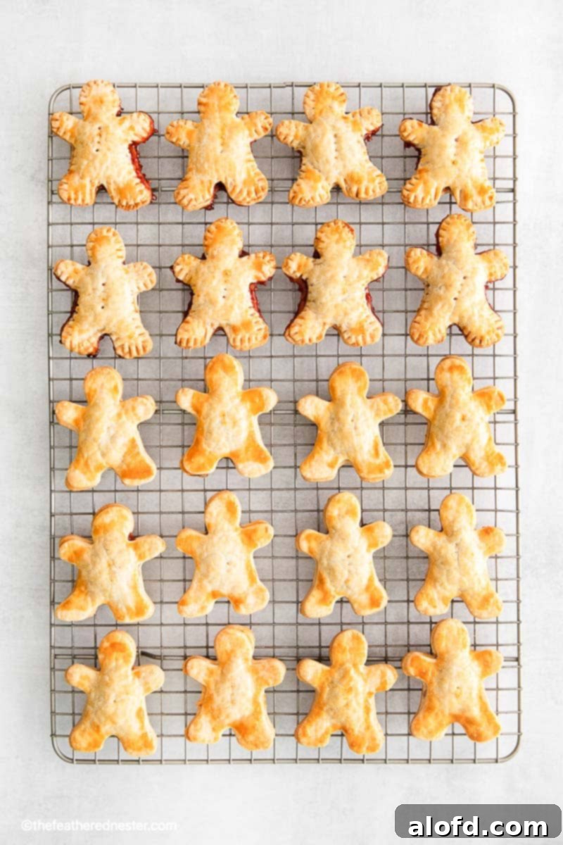 baked mummy pies on a cooling rack 
