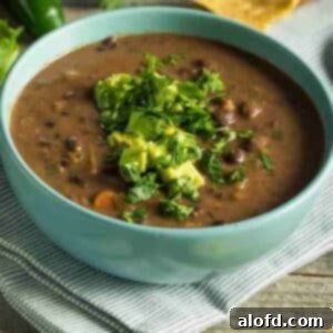 Easy Instant Pot Black Beans 12 Instant Pot Black Beans made into a stew in a green bowl.