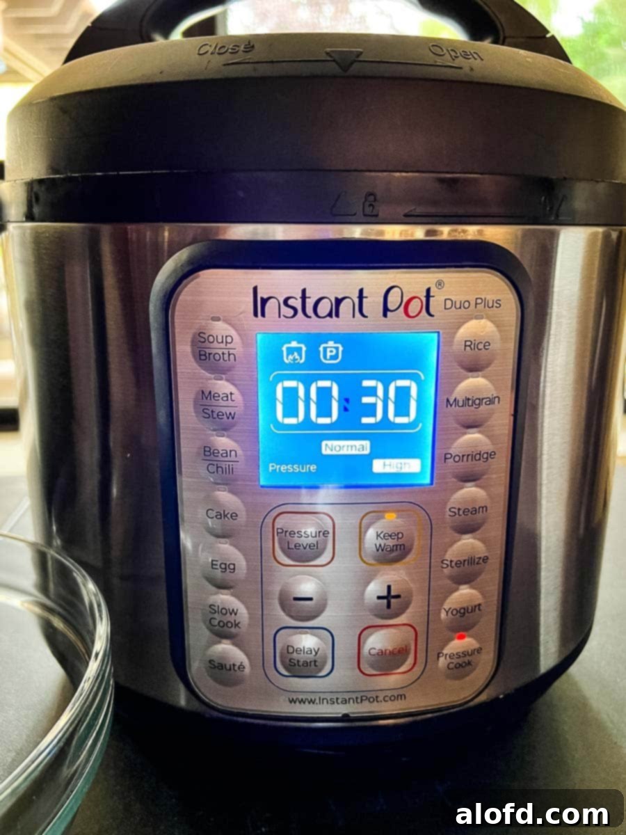 Easy Instant Pot Black Beans 6 Instant Pot set into high for 30 minutes.