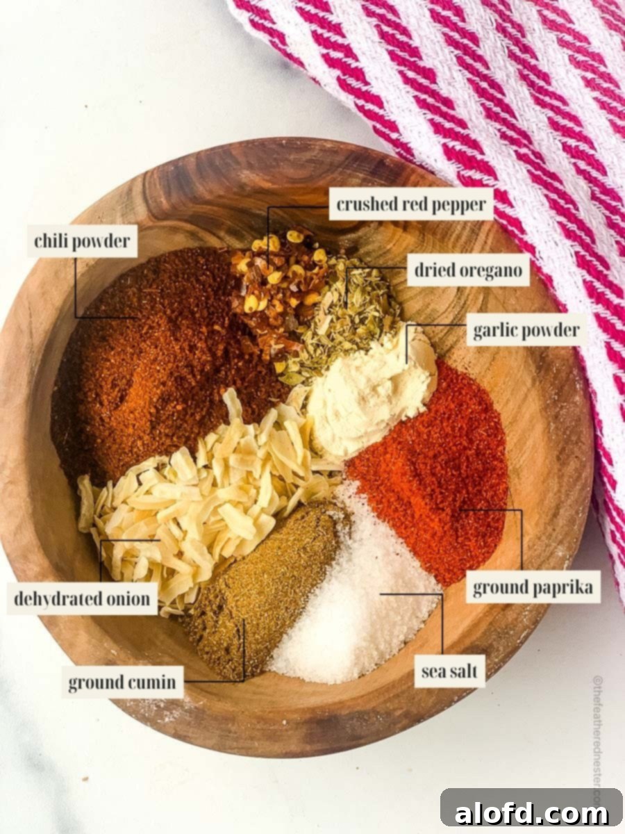 Ultimate Chicken Taco Mix 4 Labeled ingredient image for taco seasoning recipe.