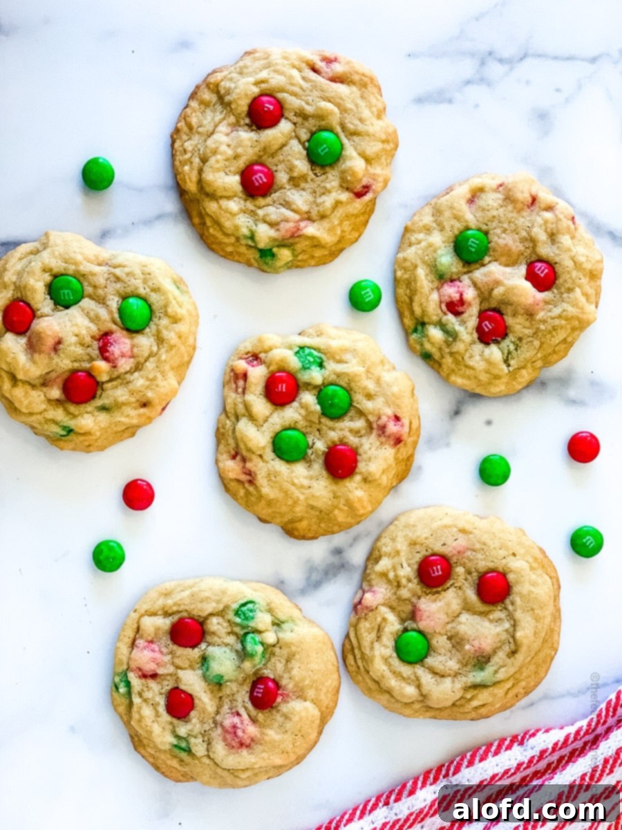 Festive M and M Christmas Cookies 9 Christmas M&M Cookies.