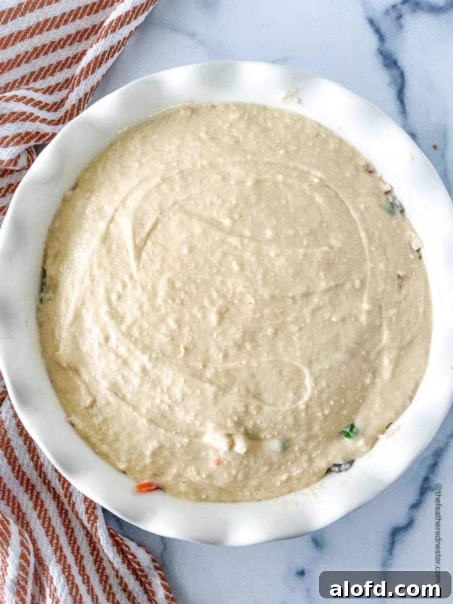 Easy Bisquick Chicken Pot Pie Bake 5 unbaked impossible chicken pot pie casserole.