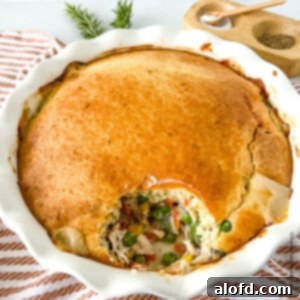 Easy Bisquick Chicken Pot Pie Bake 8 square photo of Bisquick Chicken Pot Pie.