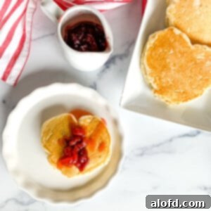 Plated romantic breakfast of heart shaped pancakes for two.
