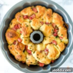 a bundt pan with baked savory monkey bread