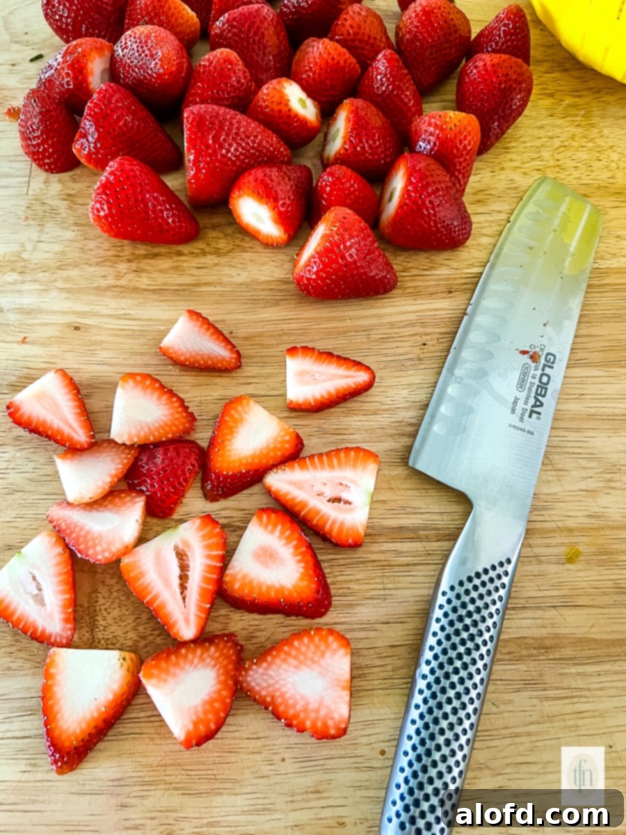 Naturally Dried Strawberries 4 Ripe red berries, whole and cut into slices.