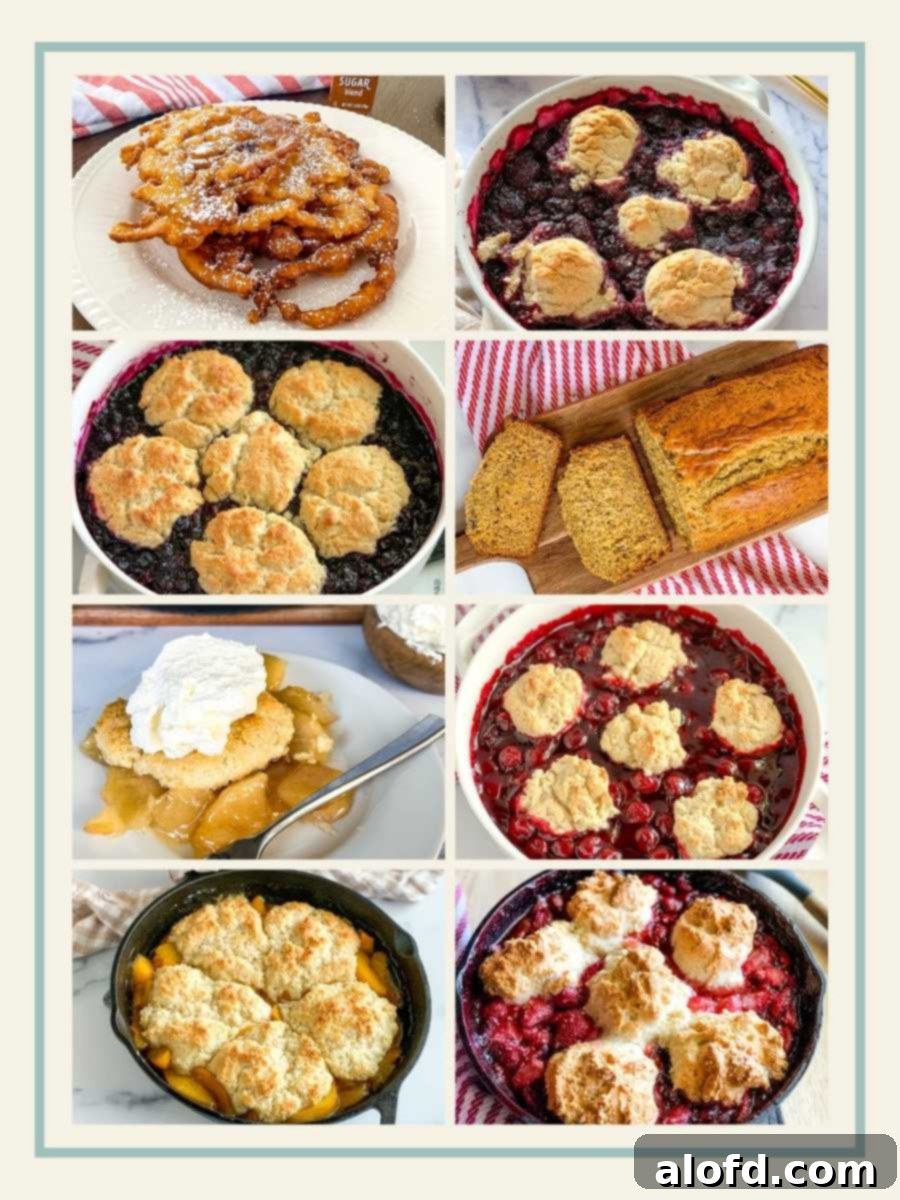 Effortless Bisquick Desserts for Every Event 2 Collage of 8 delicious looking Bisquick dessert recipes.