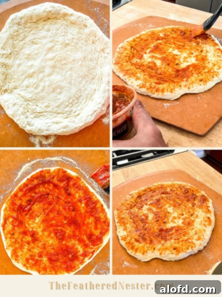 Ultimate Neapolitan Pizza Dough 5 A collage of 4 pizza dough images.