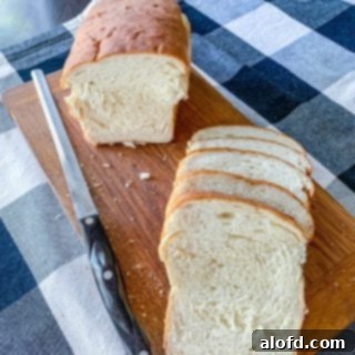 Homemade Fluffy Sandwich Bread 7 Classic Sandwich Bread cut into a loaf.