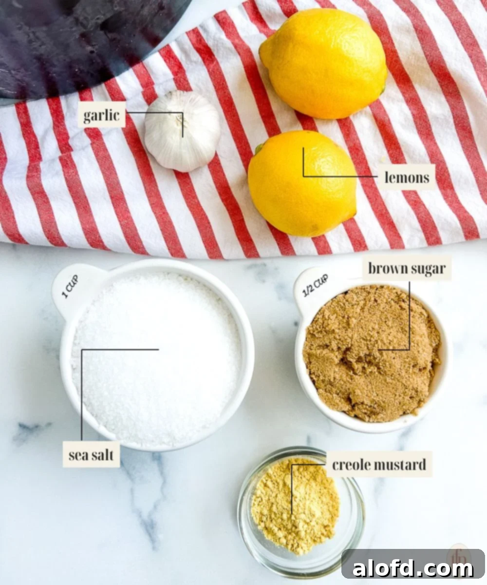 Bold Cajun Turkey Brine 4 Labeled ingredient image for turkey brine recipe.