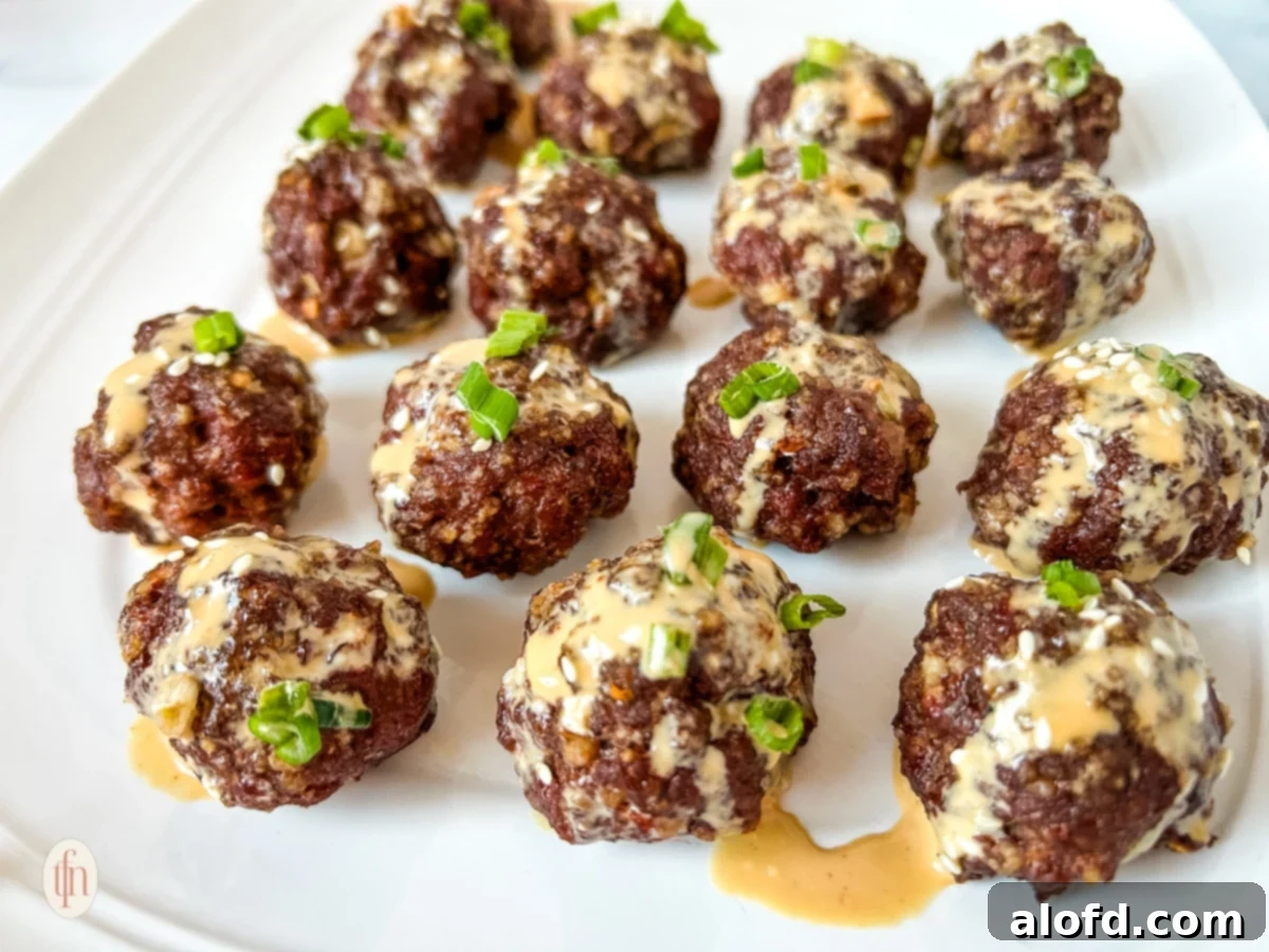 Dynamite Meatballs 9 A plate of firecracker meatballs.