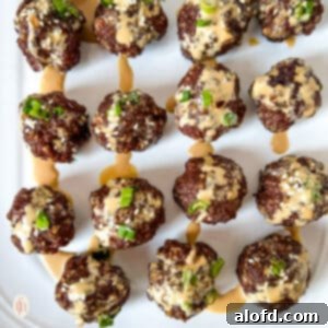 Dynamite Meatballs 10 A plate of firecracker meatballs.