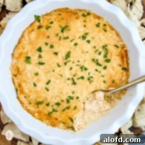 A bowl of Cajun crab dip with shrimp, ready to be served with a spoon.