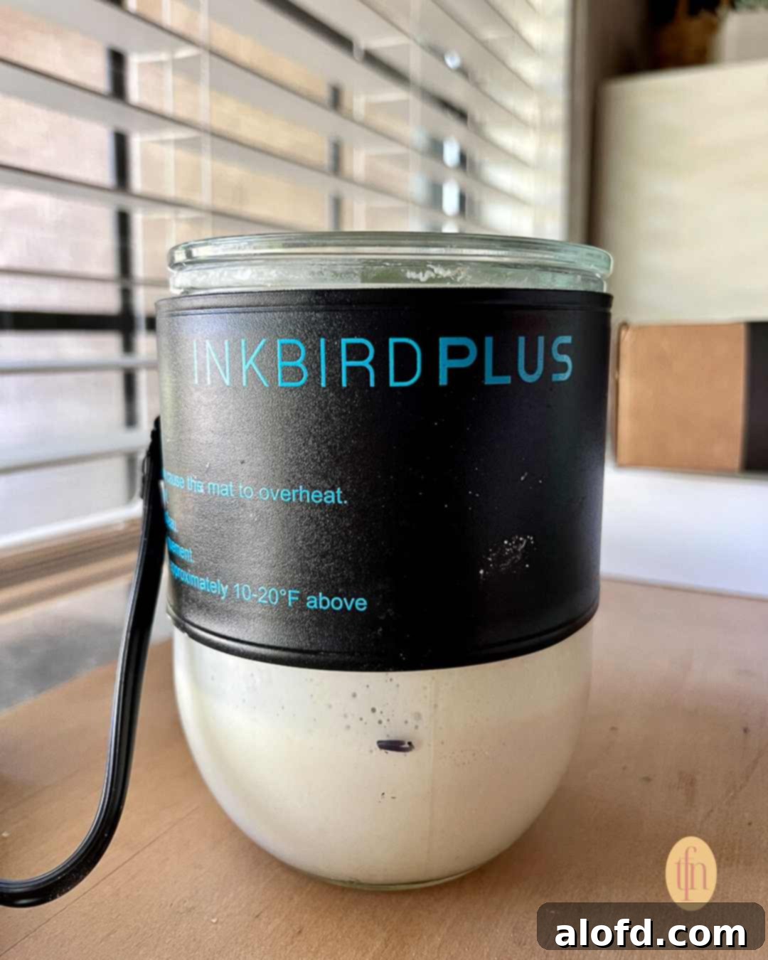 Banish Sourdough Starter Blues 5 Sourdough starter on a Weck jar, wrapped with a heating pad.