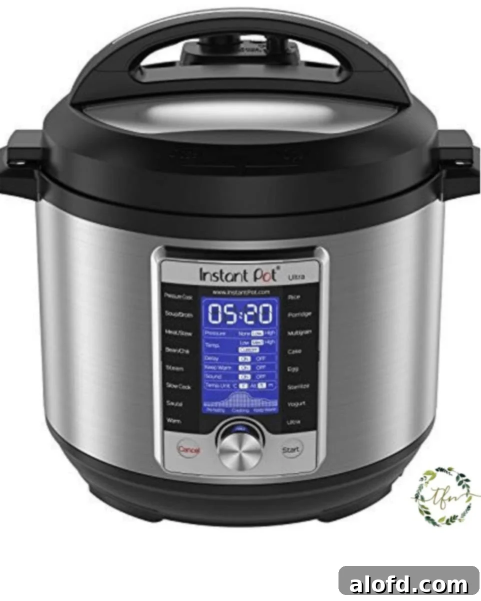 Close-up of an Instant Pot cooking delicious food.