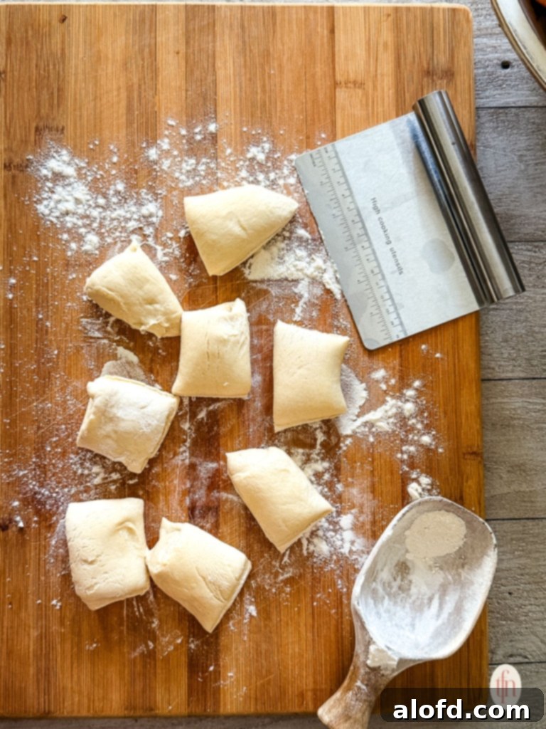 Frozen ready dough cut into 8 pieces.