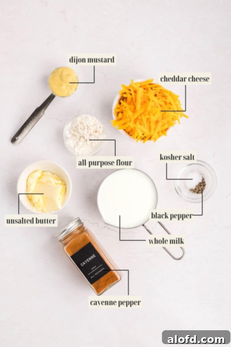 Loaded Pigs in a Blanket Bake 6 Labeled ingredients for pigs in a blanket sauce recipe.