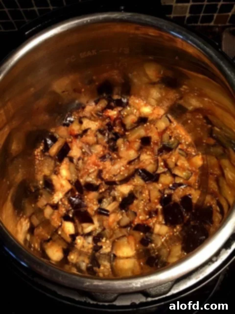 Effortless Instant Pot: 5-Ingredient Meals 24 A vibrant dish of Instant Pot Spicy Garlic Eggplant, a flavorful vegetarian option.