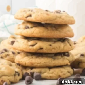 Artisan Sourdough Chocolate Chip Cookies 22 A stack of sourdough chocolate chip cookies, rich and golden.