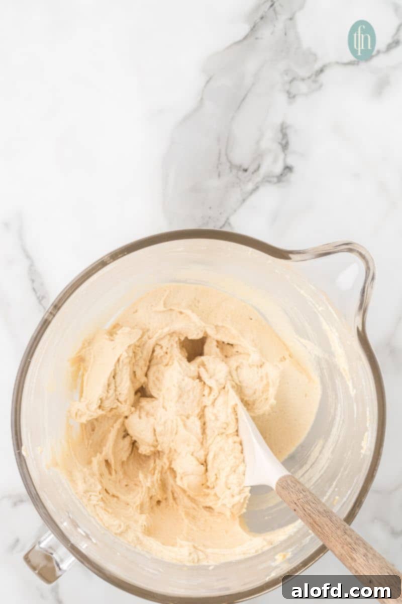 Artisan Sourdough Chocolate Chip Cookies 10 A bowl of batter mixture.