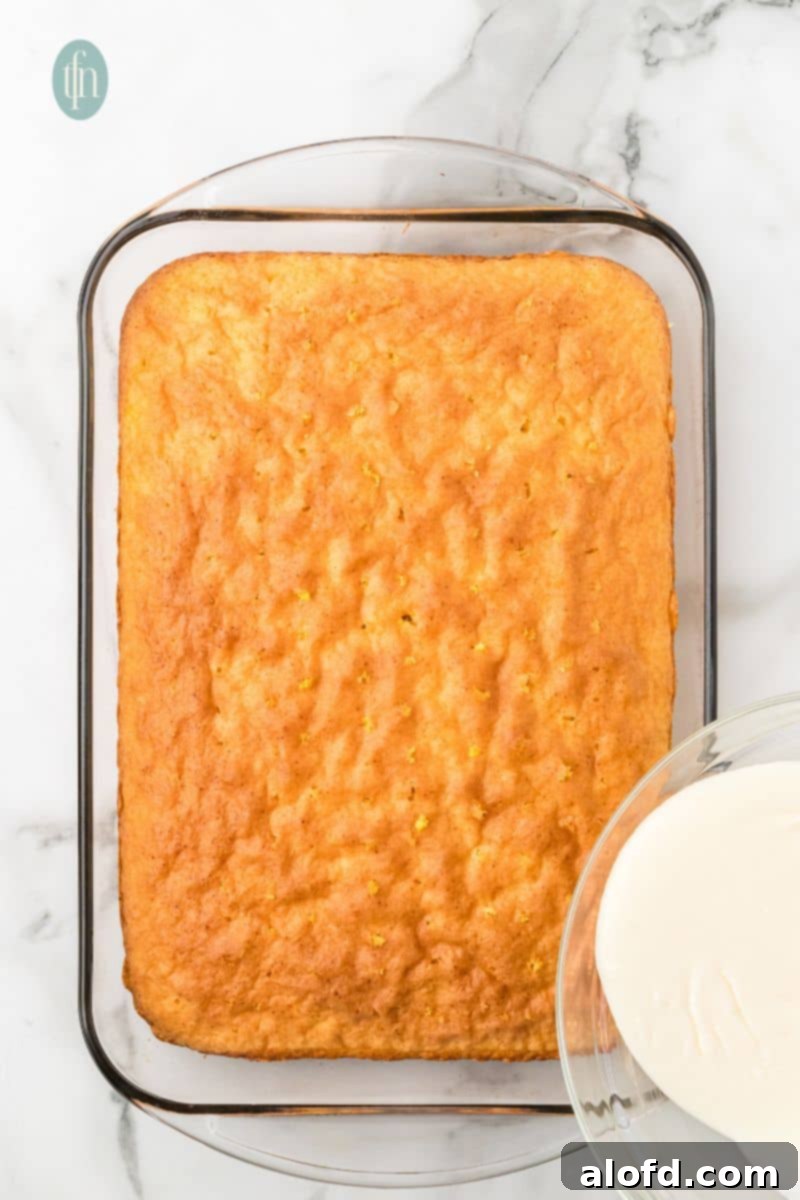 A glass pan of cake.
