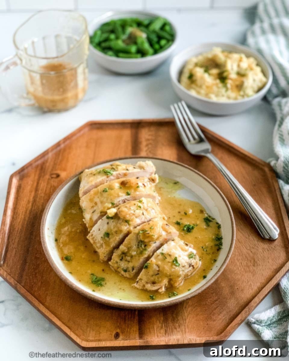 slow cooker turkey dinner, featuring tender and juicy turkey cooked to perfection.