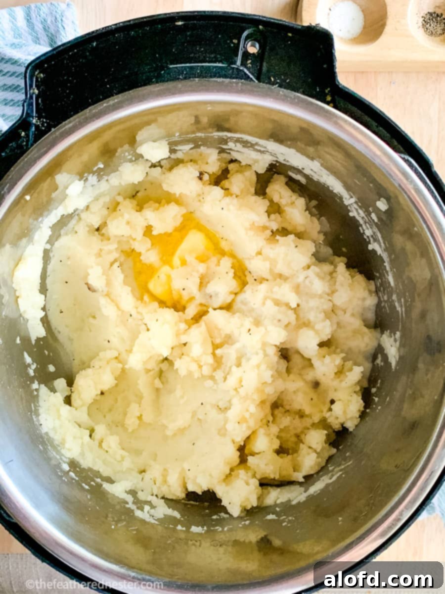 Foolproof Instant Pot No-Drain Mash 7 Mashed potatoes in Instant Pot.