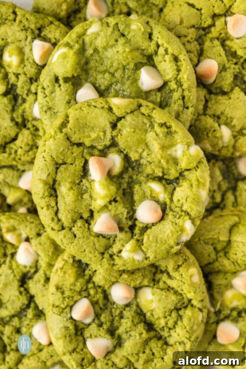 Light and Vibrant Spring Dinners 26 Stack of green cookies.