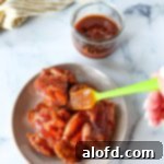 basting chicken with 3 ingredient bbq no cook sauce.