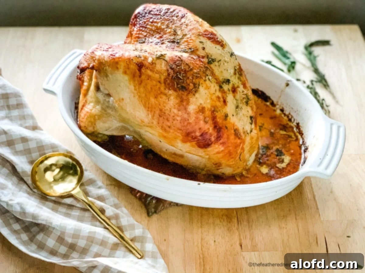 Tender Buttermilk Turkey Breast 3 A beautifully roasted and carved buttermilk brined turkey breast, ready to be served.