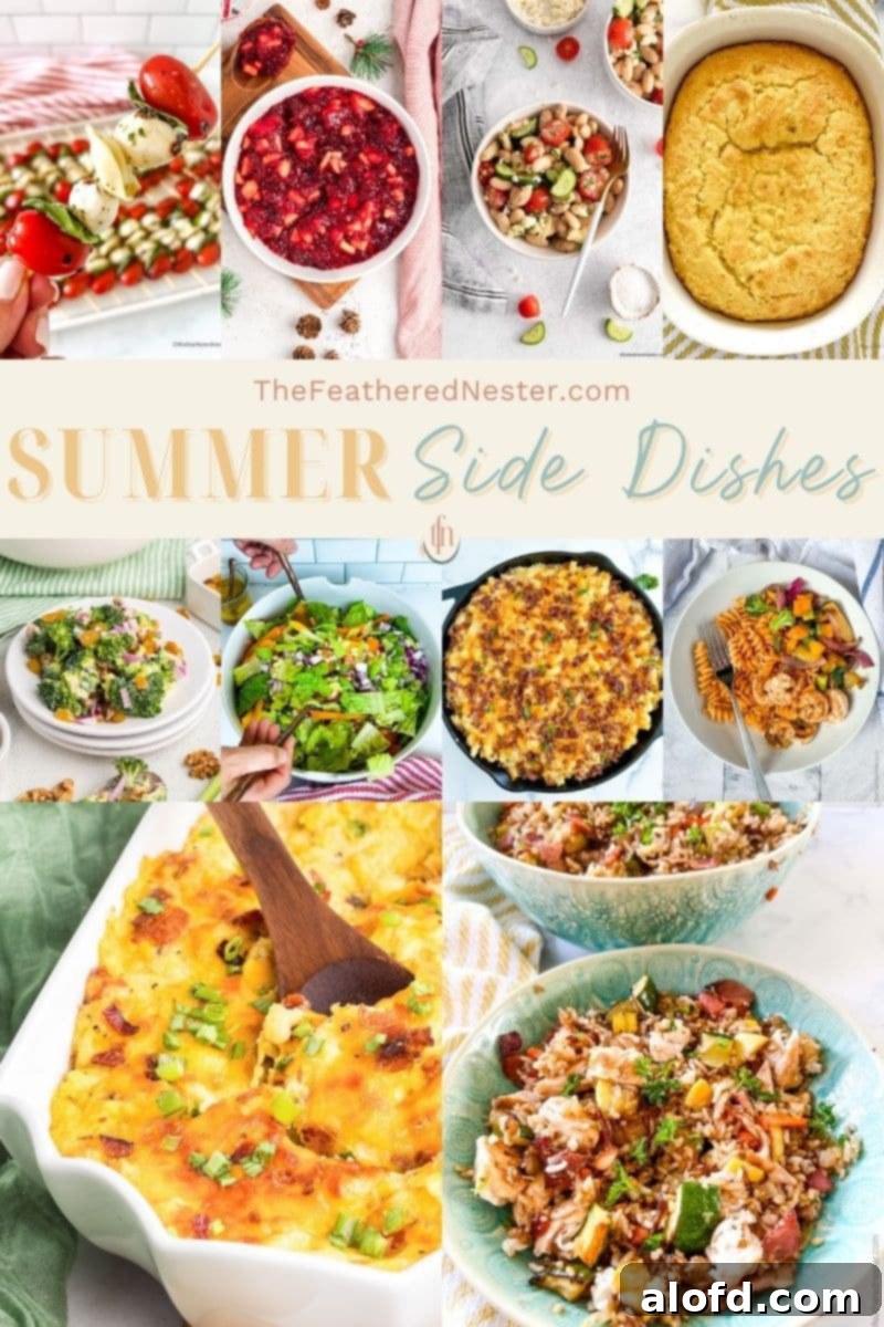 Titled graphic collage of 10 summer side dishes.