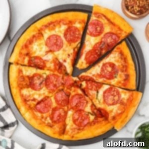 Homemade Pizza with a Crust Made from Scratch 14 Square image of homemade pizza