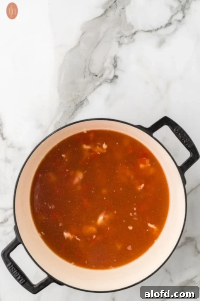 Chicken Taco Soup Delight 8 Soup ready to boil