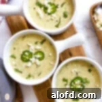 Creamy, spicy jalapeno soup