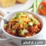 Bowl of stovetop chili